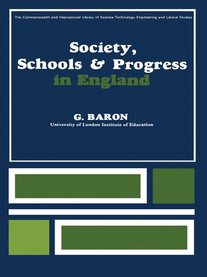 cover image of Society, Schools and Progress in England